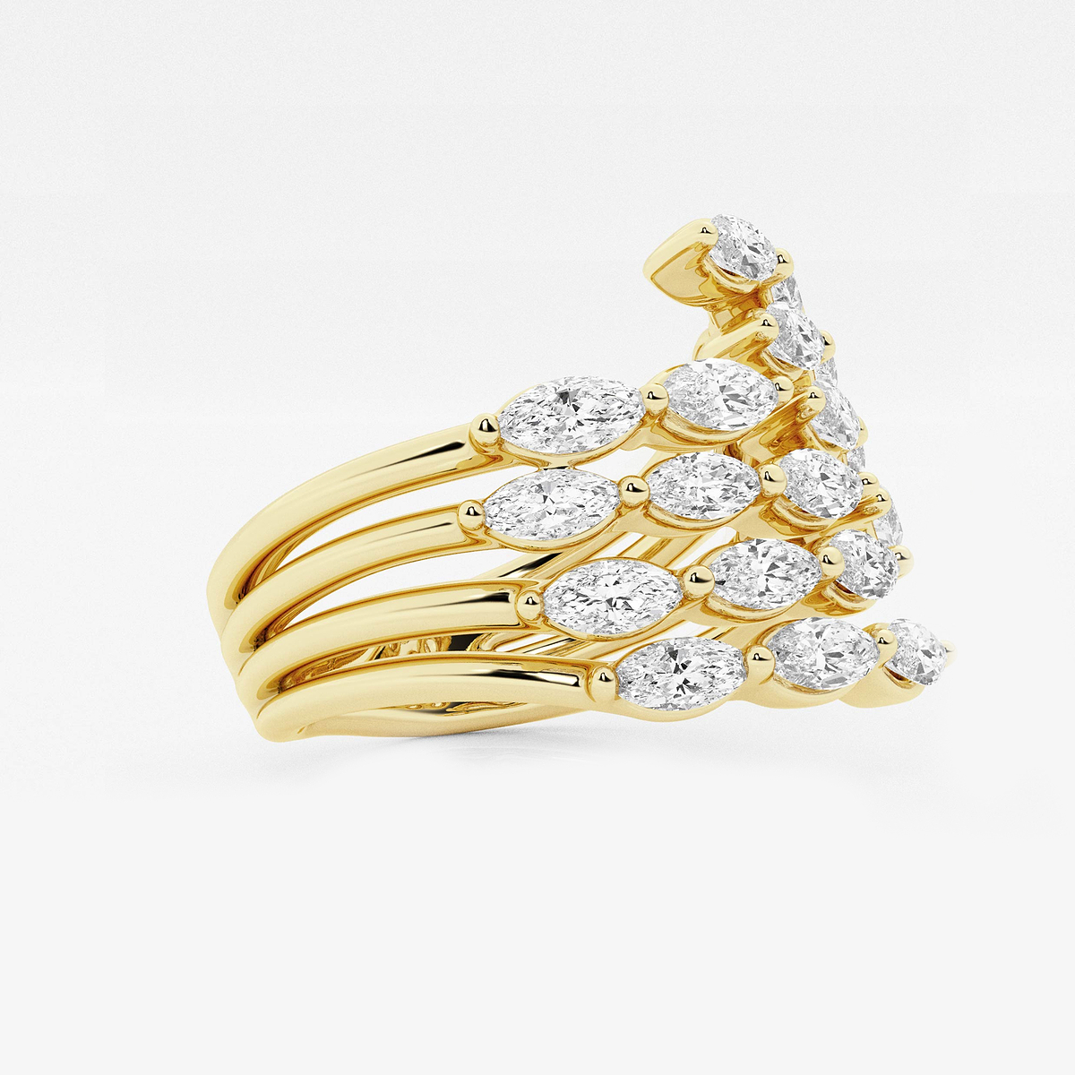 Additional Image 1 for  1 3/4 ctw Marquise Lab Grown Diamond Open Band