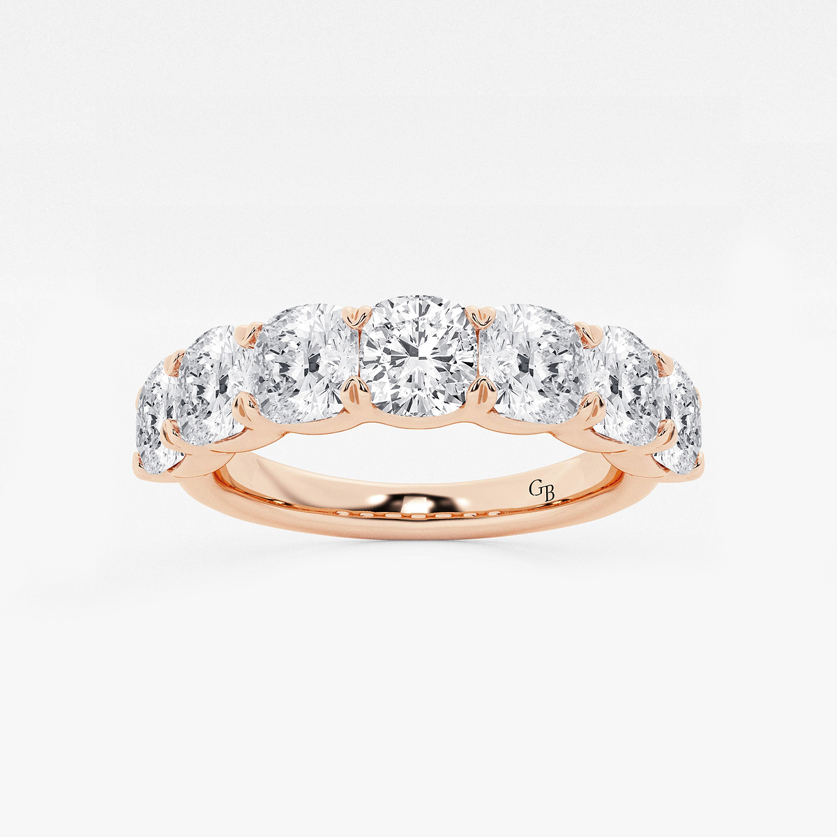 2 7/8 ctw Cushion Lab Grown Diamond Seven-Stone Anniversary Band