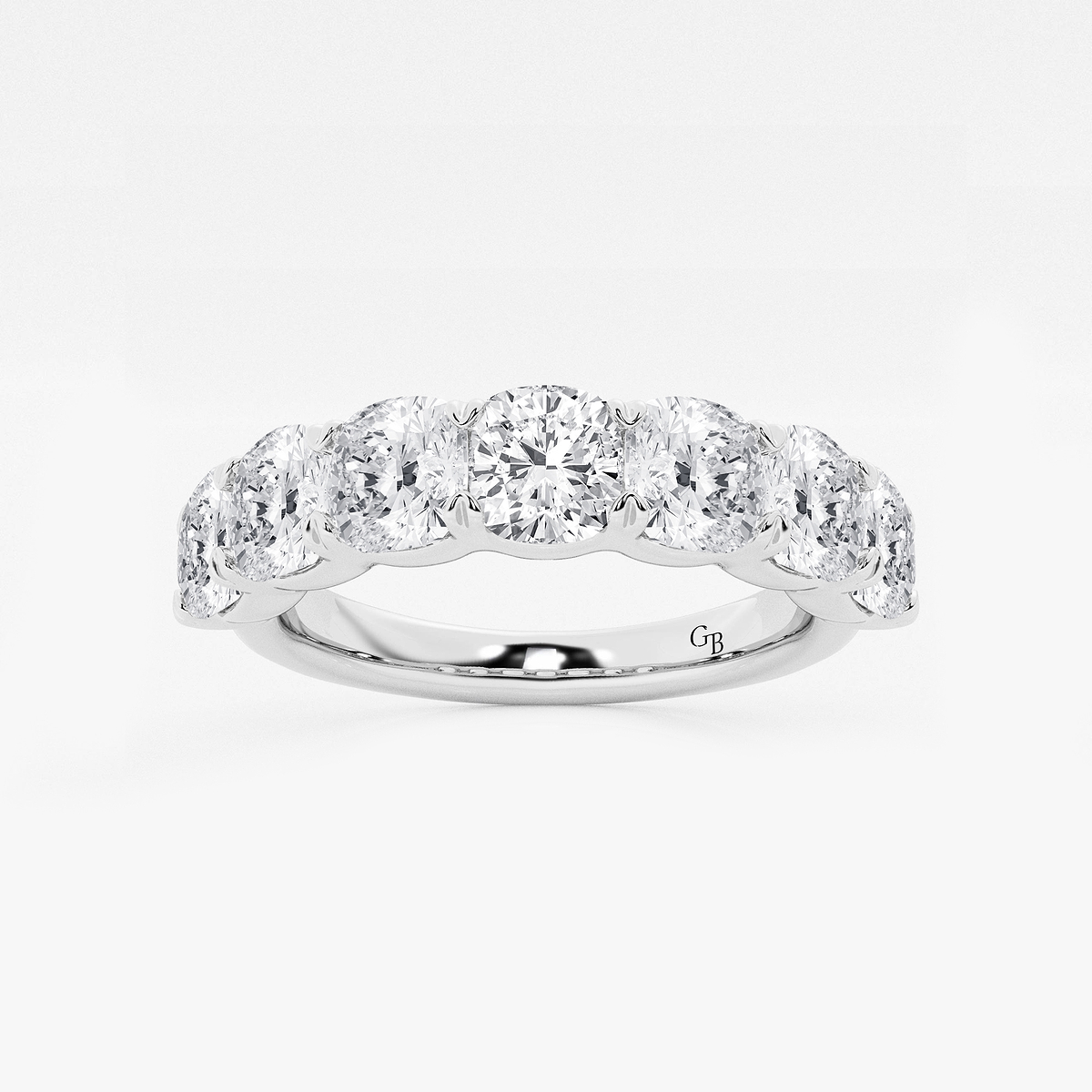 2 7/8 ctw Cushion Lab Grown Diamond Seven-Stone Anniversary Band