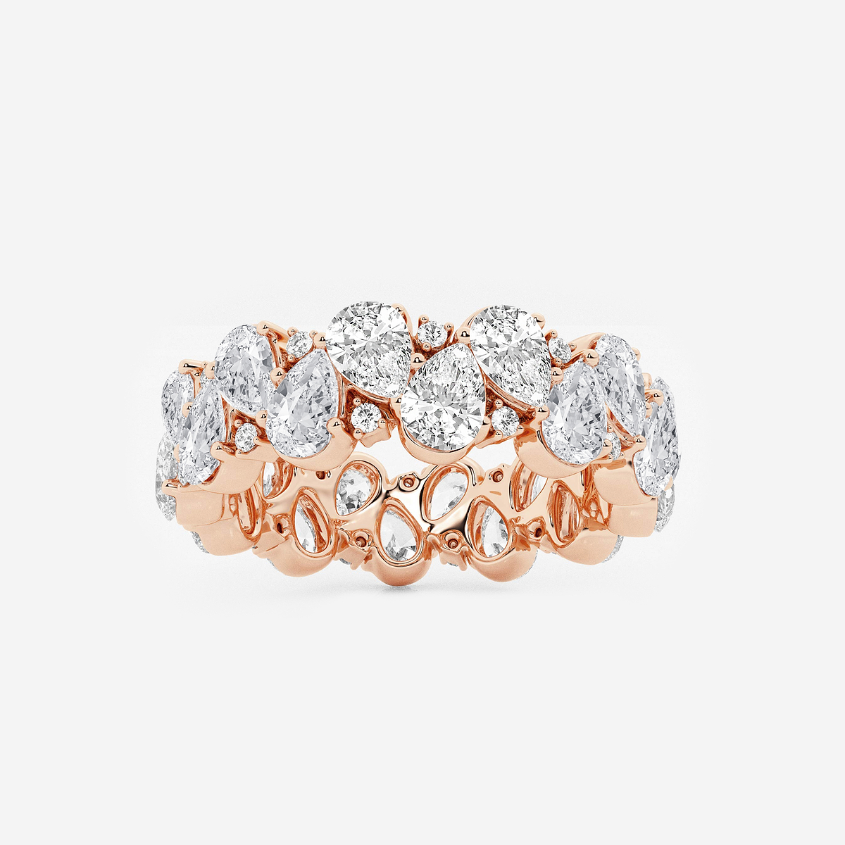 3 7/8 ctw Pear and Round Lab Grown Diamond Alternating Eternity Band - 6.1mm Width