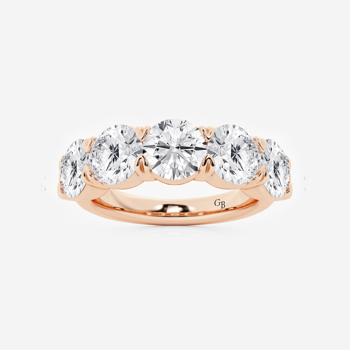 4 ctw Round Lab Grown Diamond Five-Stone Anniversary Band