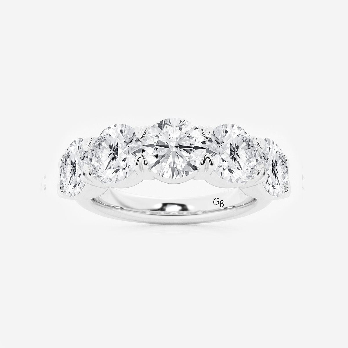4 ctw Round Lab Grown Diamond Five-Stone Anniversary Band