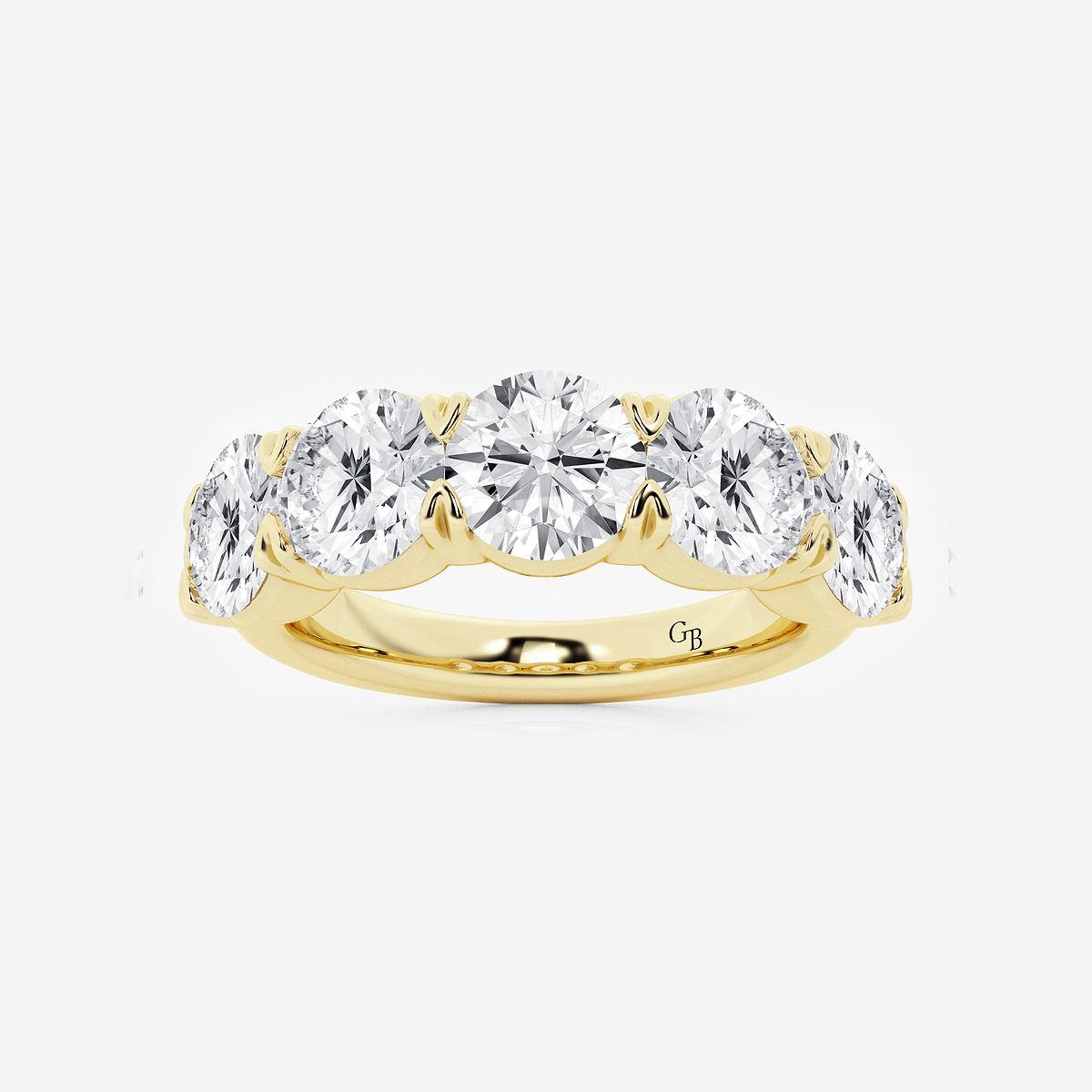 4 ctw Round Lab Grown Diamond Five-Stone Anniversary Band