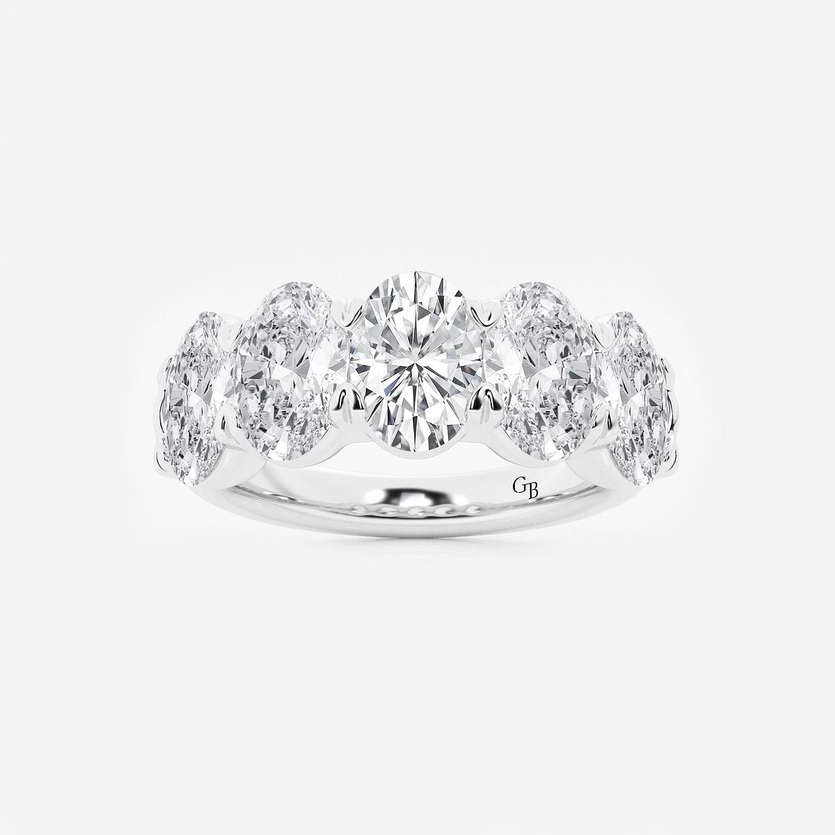 4 ctw Oval Lab Grown Diamond Five-Stone Anniversary Band