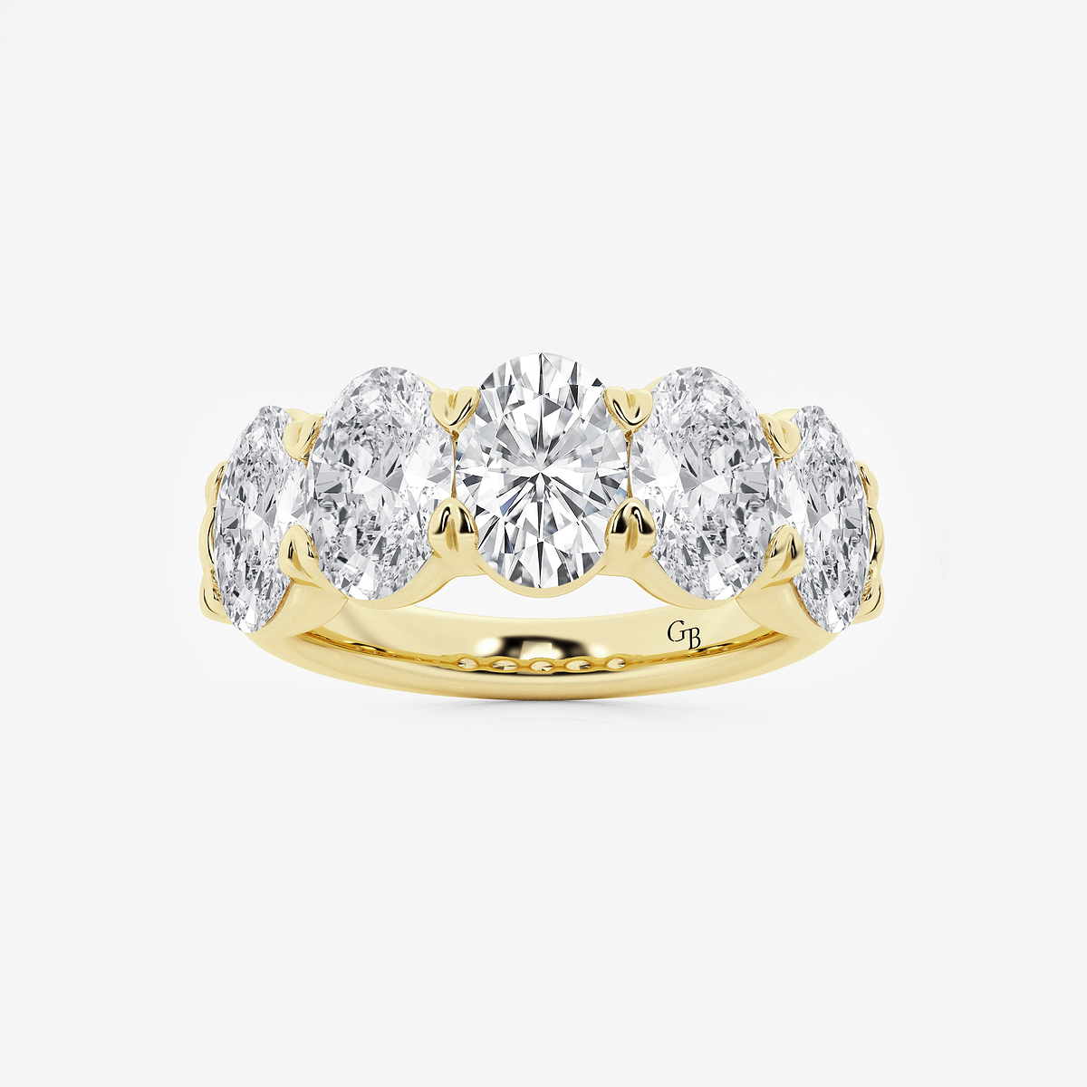 4 ctw Oval Lab Grown Diamond Five-Stone Anniversary Band