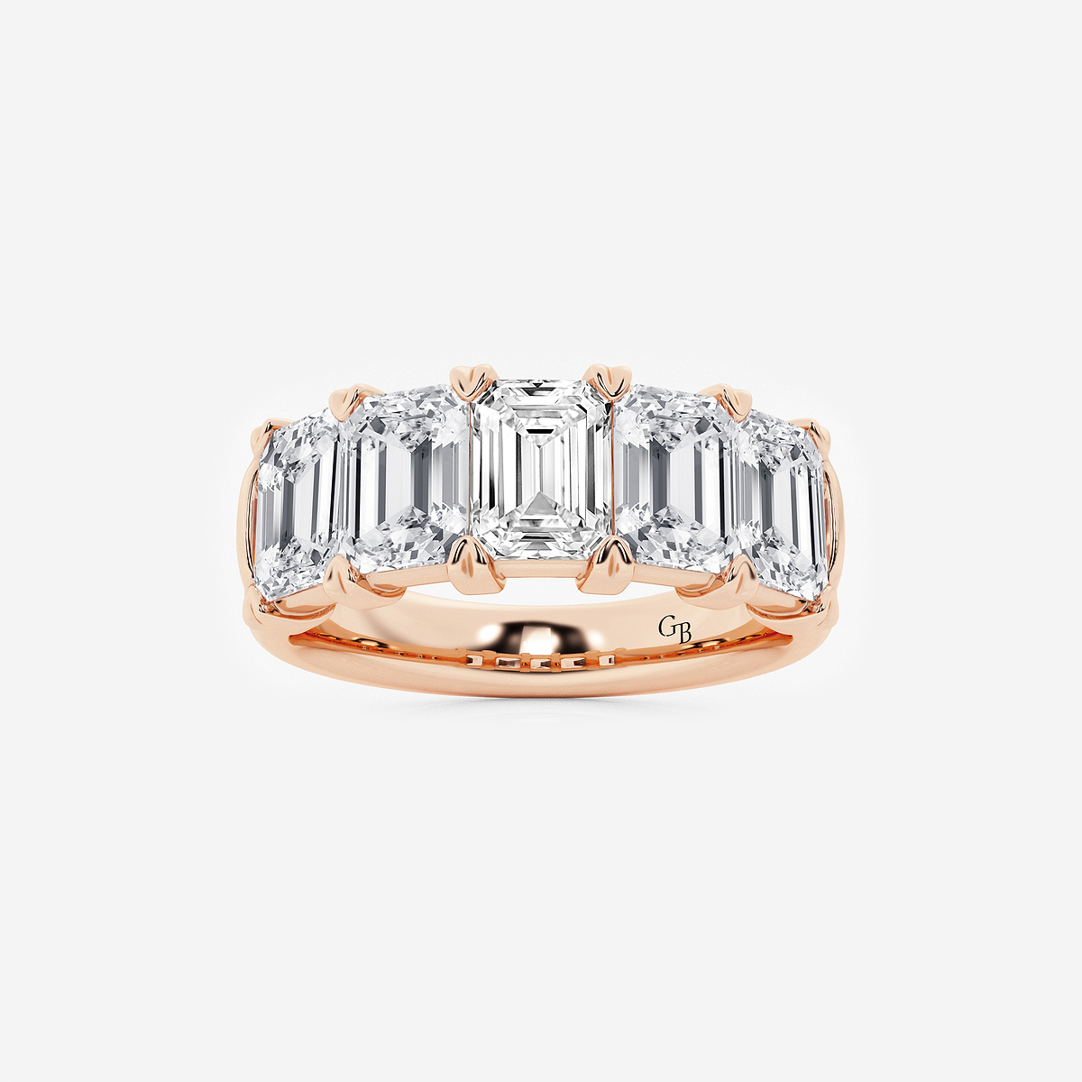 4 ctw Emerald Lab Grown Diamond Five-Stone Anniversary Band