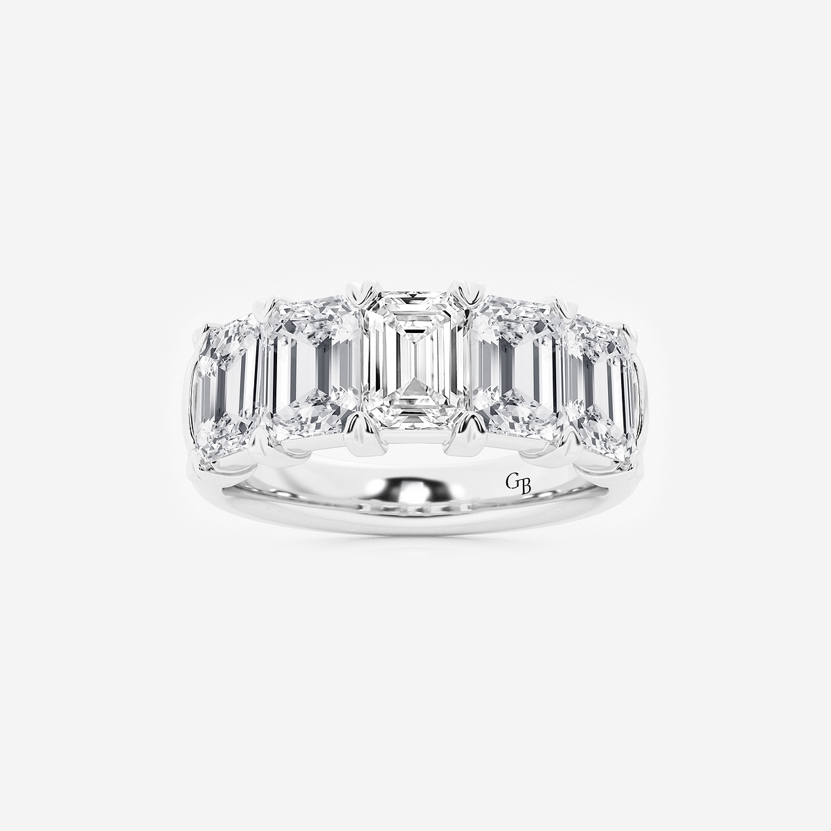 4 ctw Emerald Lab Grown Diamond Five-Stone Anniversary Band