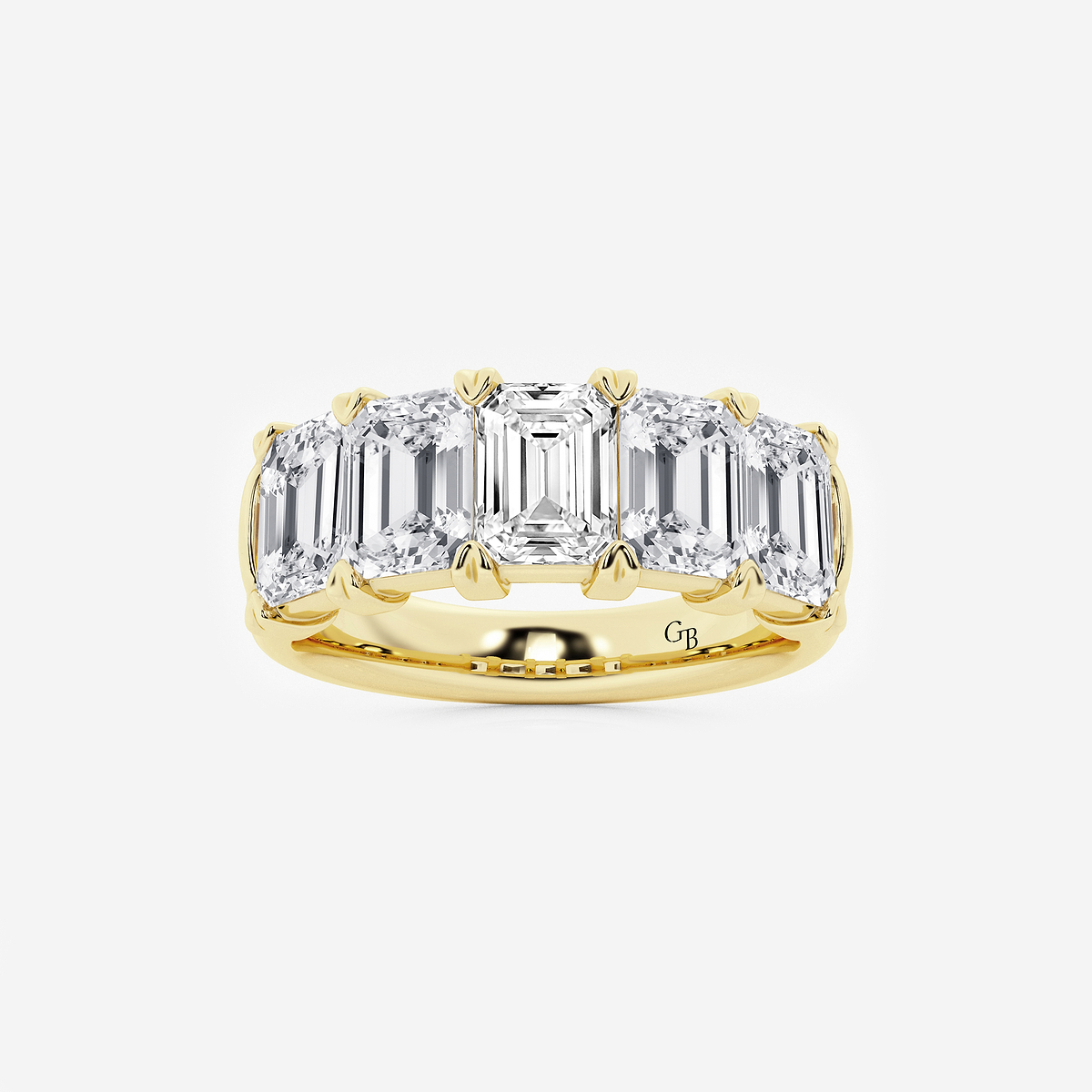 4 ctw Emerald Lab Grown Diamond Five-Stone Anniversary Band