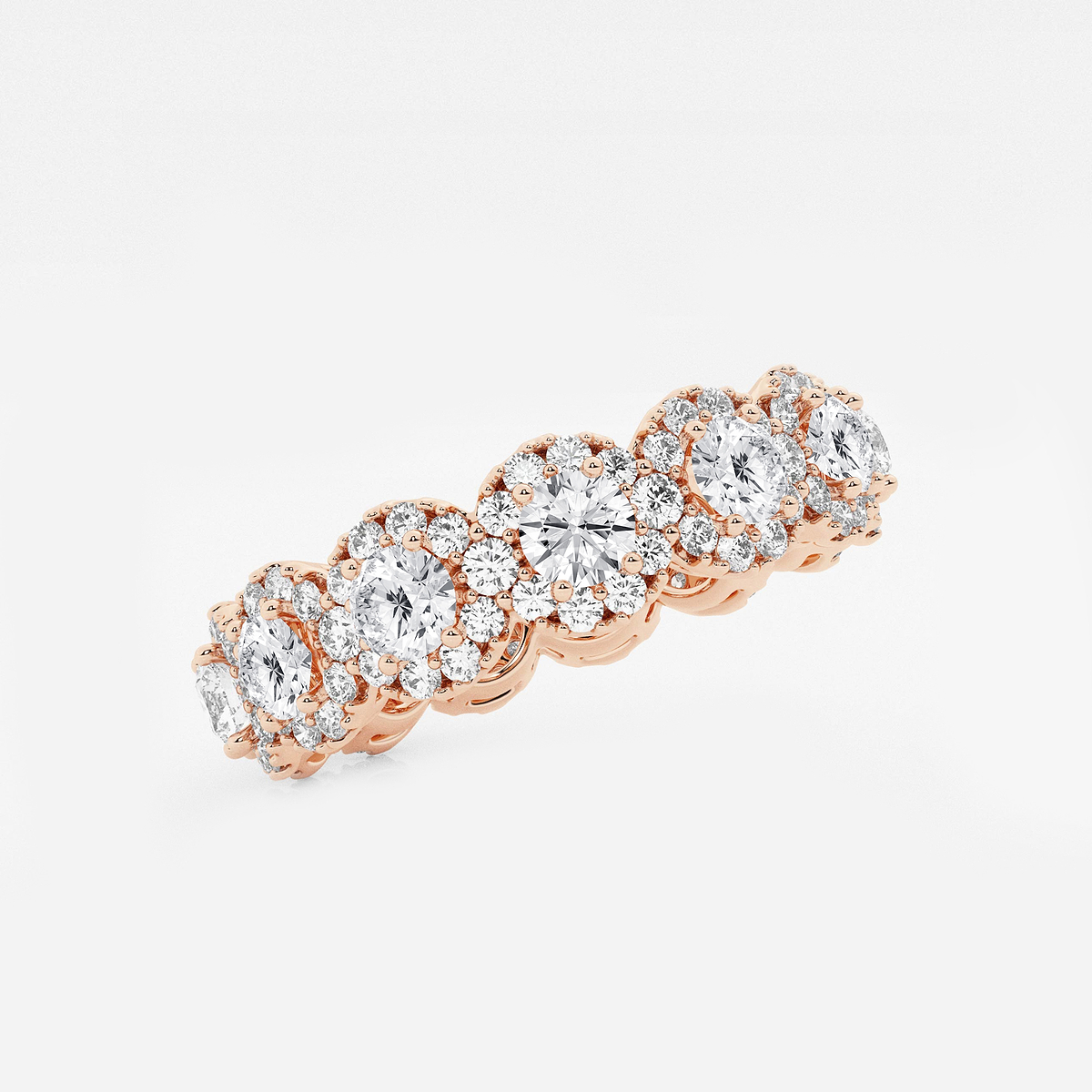 Additional Image 1 for  3 ctw Halo Round Lab Grown Diamond Eternity Band - 6mm Width