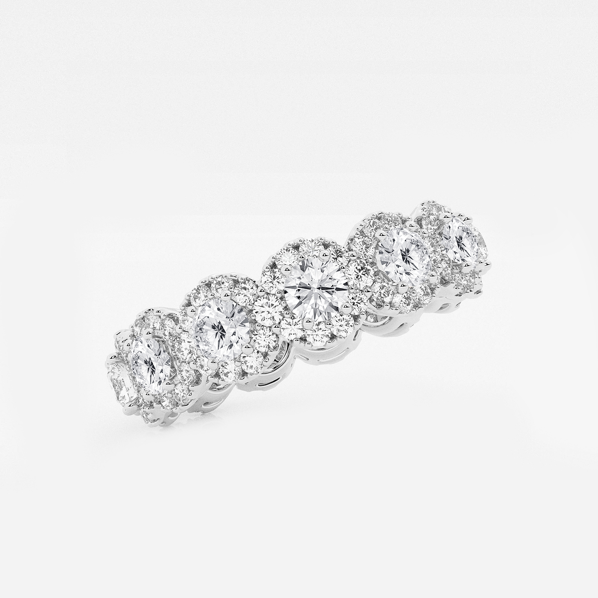 Additional Image 1 for  3 ctw Halo Round Lab Grown Diamond Eternity Band - 5.9mm Width