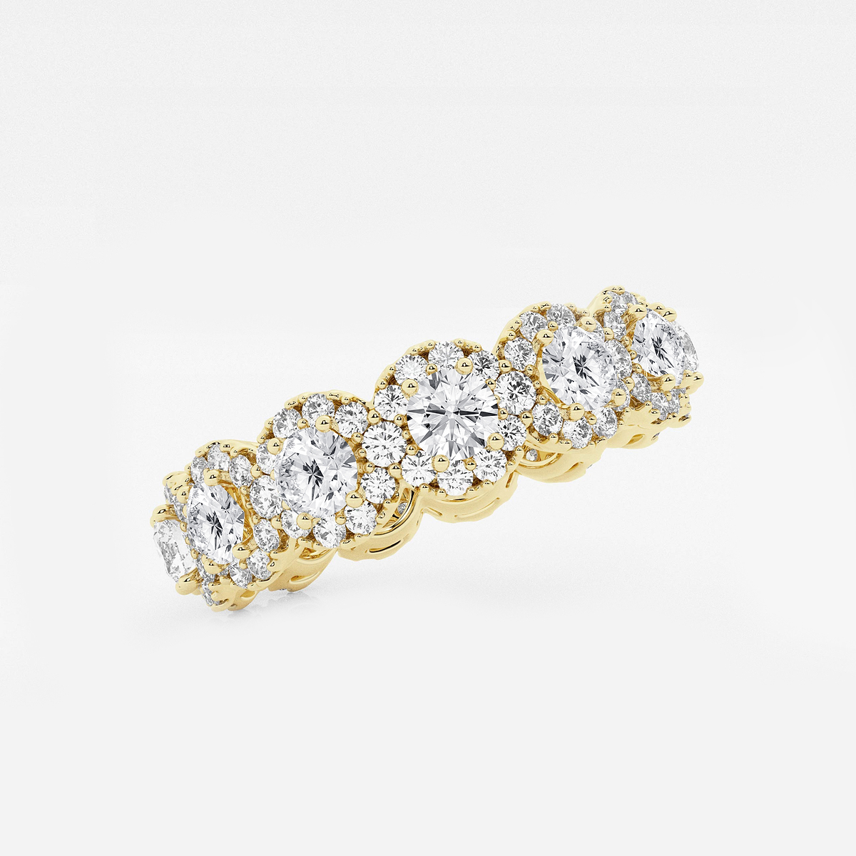 Additional Image 1 for  3 ctw Halo Round Lab Grown Diamond Eternity Band - 6mm Width