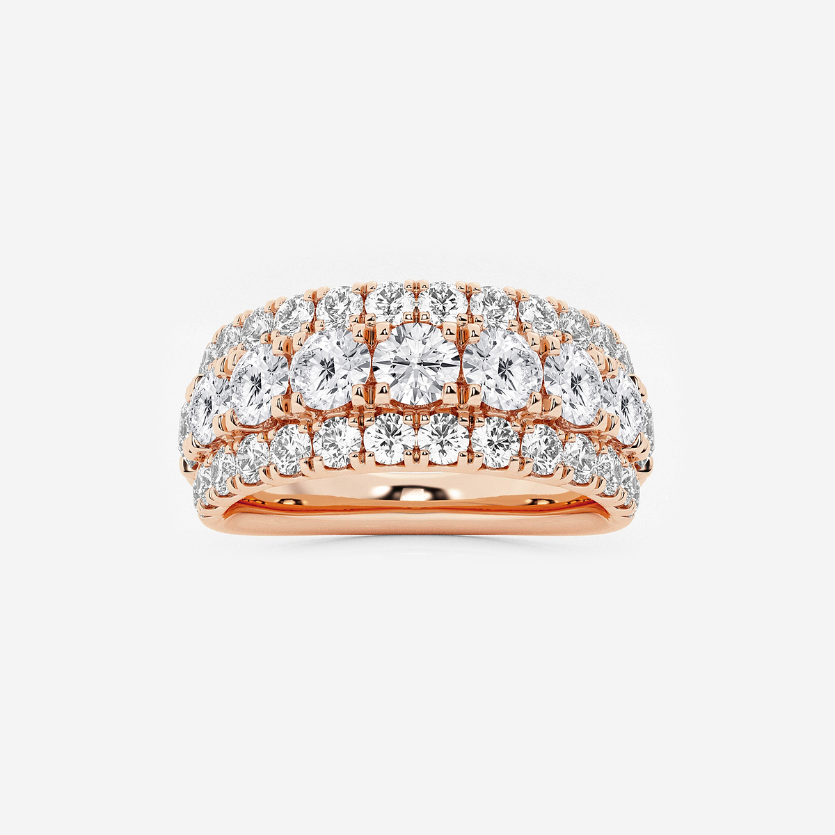 2 1/5 ctw Round Lab Grown Diamond Triple Row Band