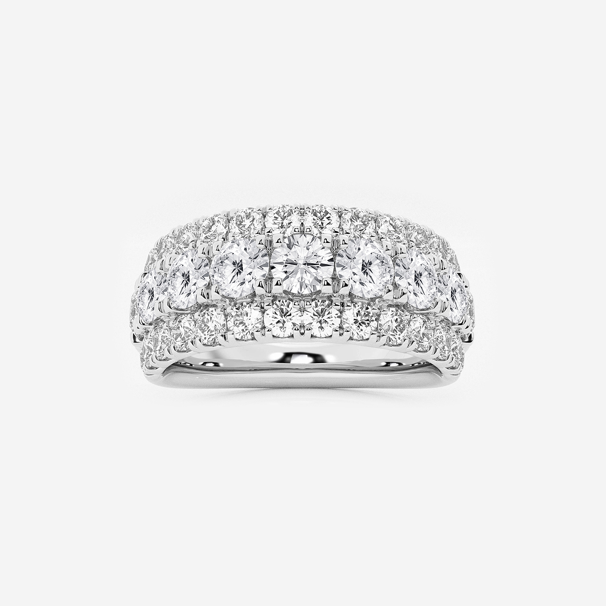 2 1/5 ctw Round Lab Grown Diamond Triple Row Band