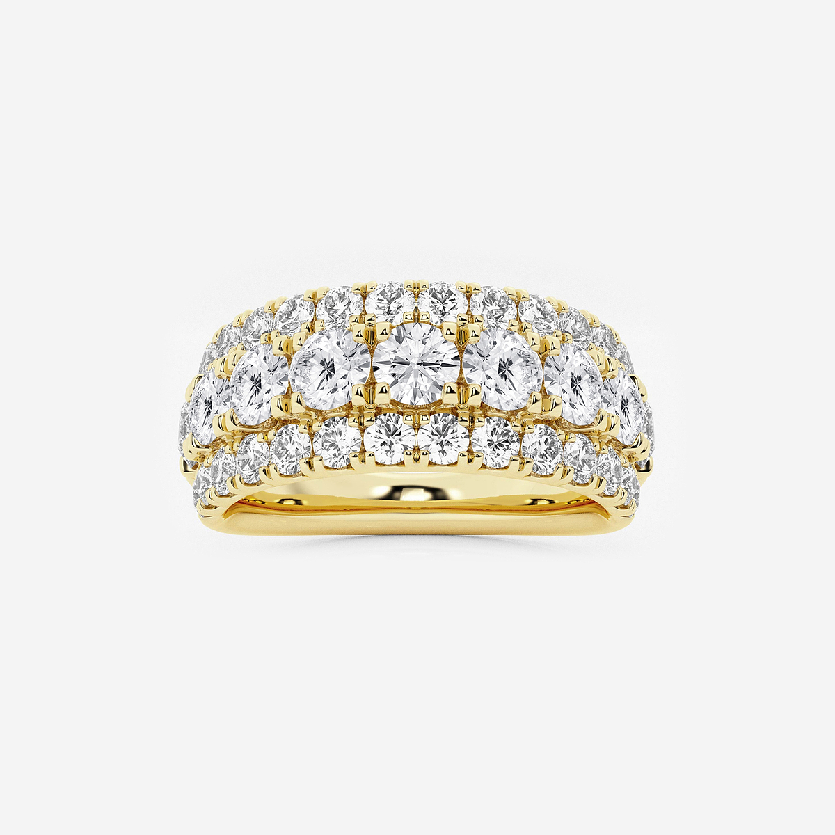 2 1/5 ctw Round Lab Grown Diamond Triple Row Band