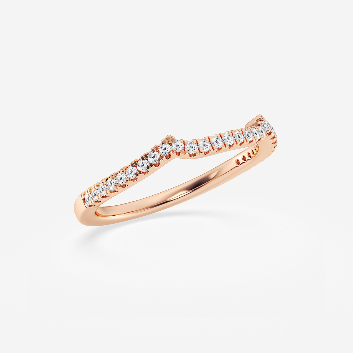 Additional Image 1 for  1/6 ctw Round Lab Grown Diamond Contour Wedding Band