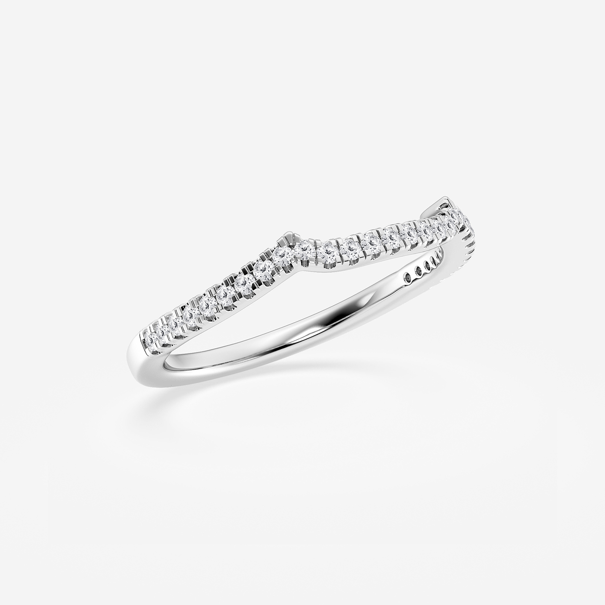 Additional Image 1 for  1/6 ctw Round Lab Grown Diamond Contour Wedding Band
