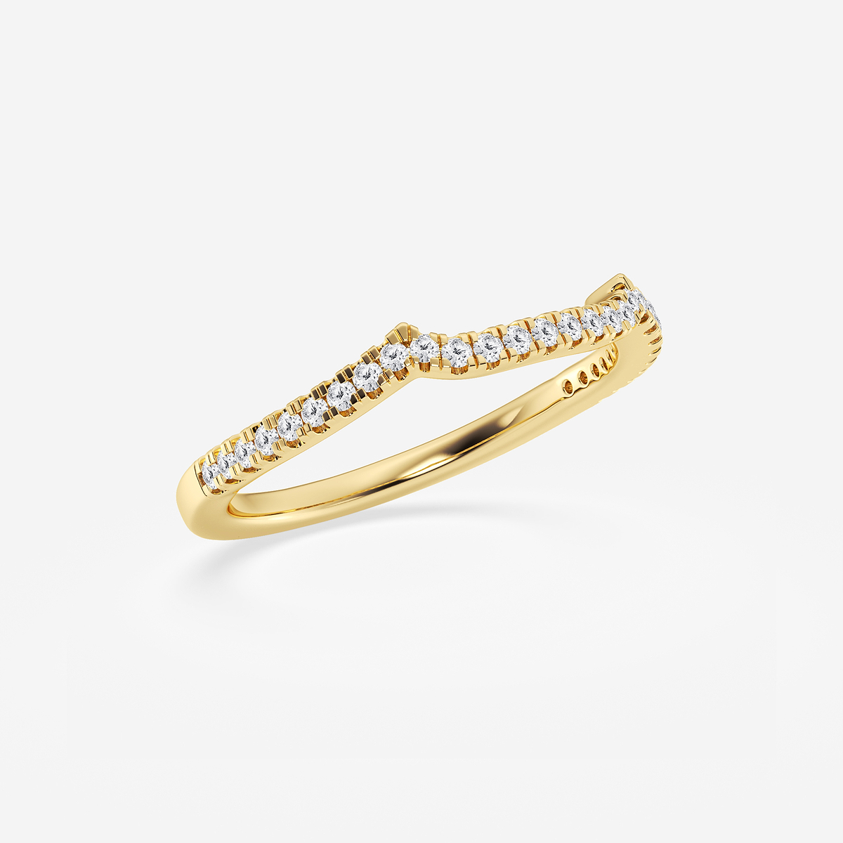 Additional Image 1 for  1/6 ctw Round Lab Grown Diamond Contour Wedding Band
