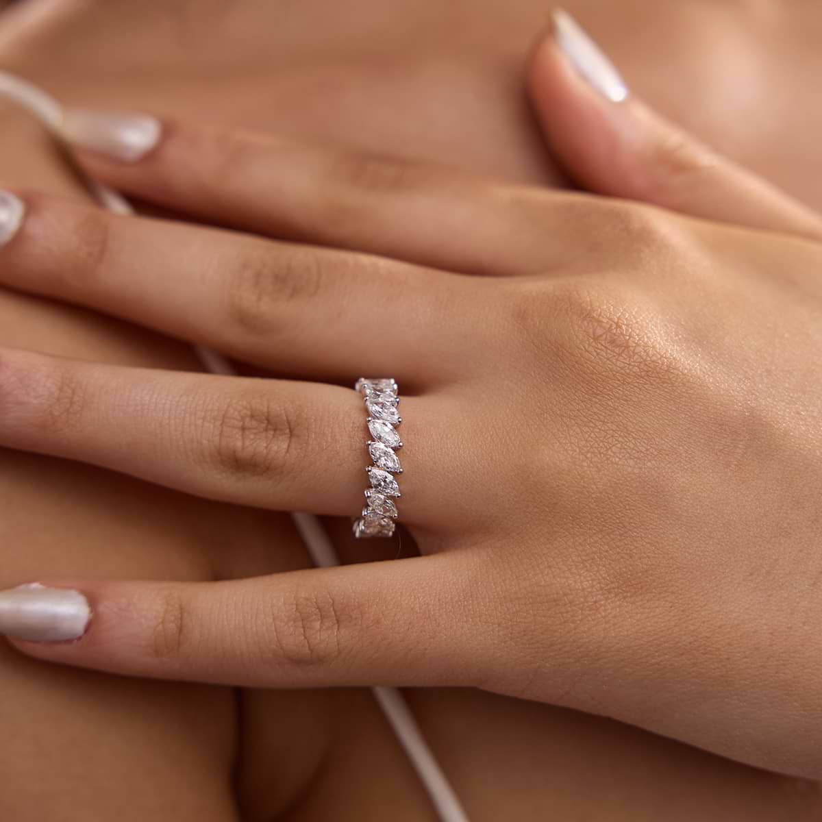 3 ctw Marquise Lab Grown Diamond Eternity Band - 5mm Width