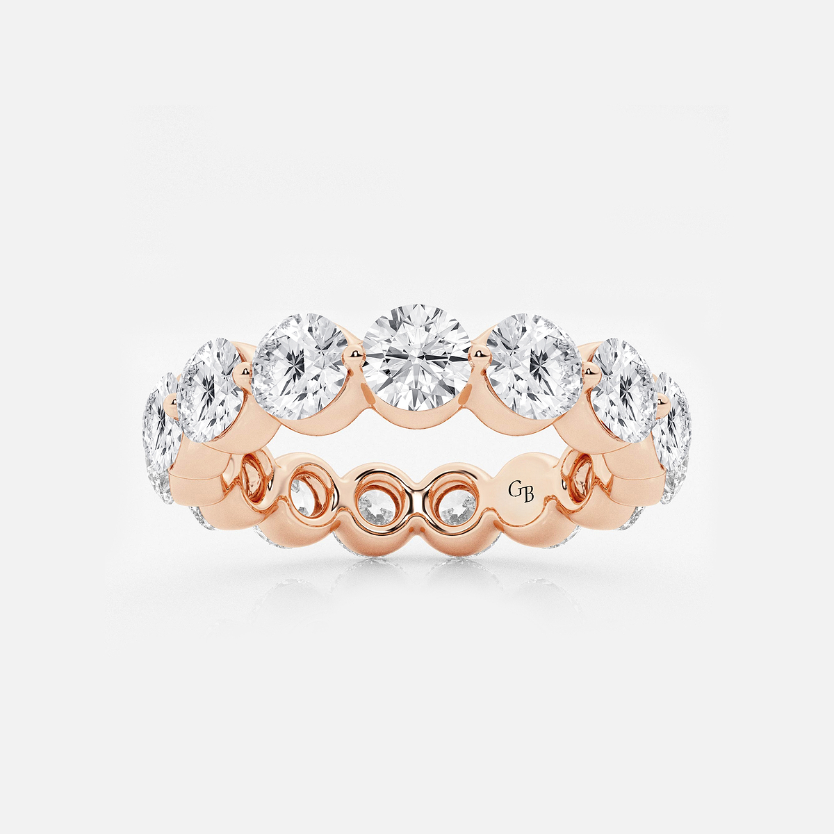 4 ctw Floating Round Lab Grown Diamond Eternity Band - 4.1mm Width