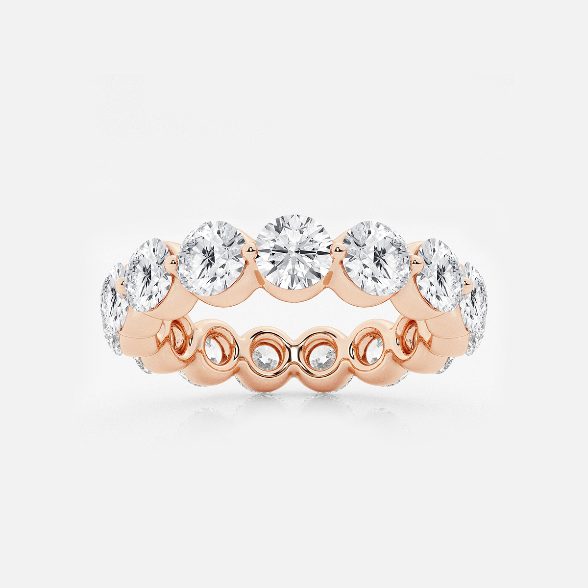 4 ctw Floating Round Lab Grown Diamond Eternity Band - 4.2mm Width