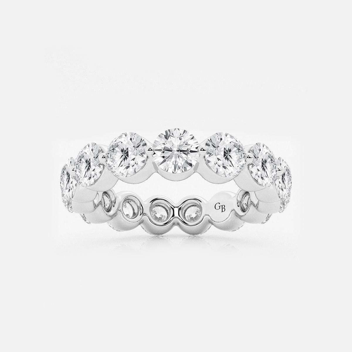 4 ctw Floating Round Lab Grown Diamond Eternity Band - 4.2mm Width