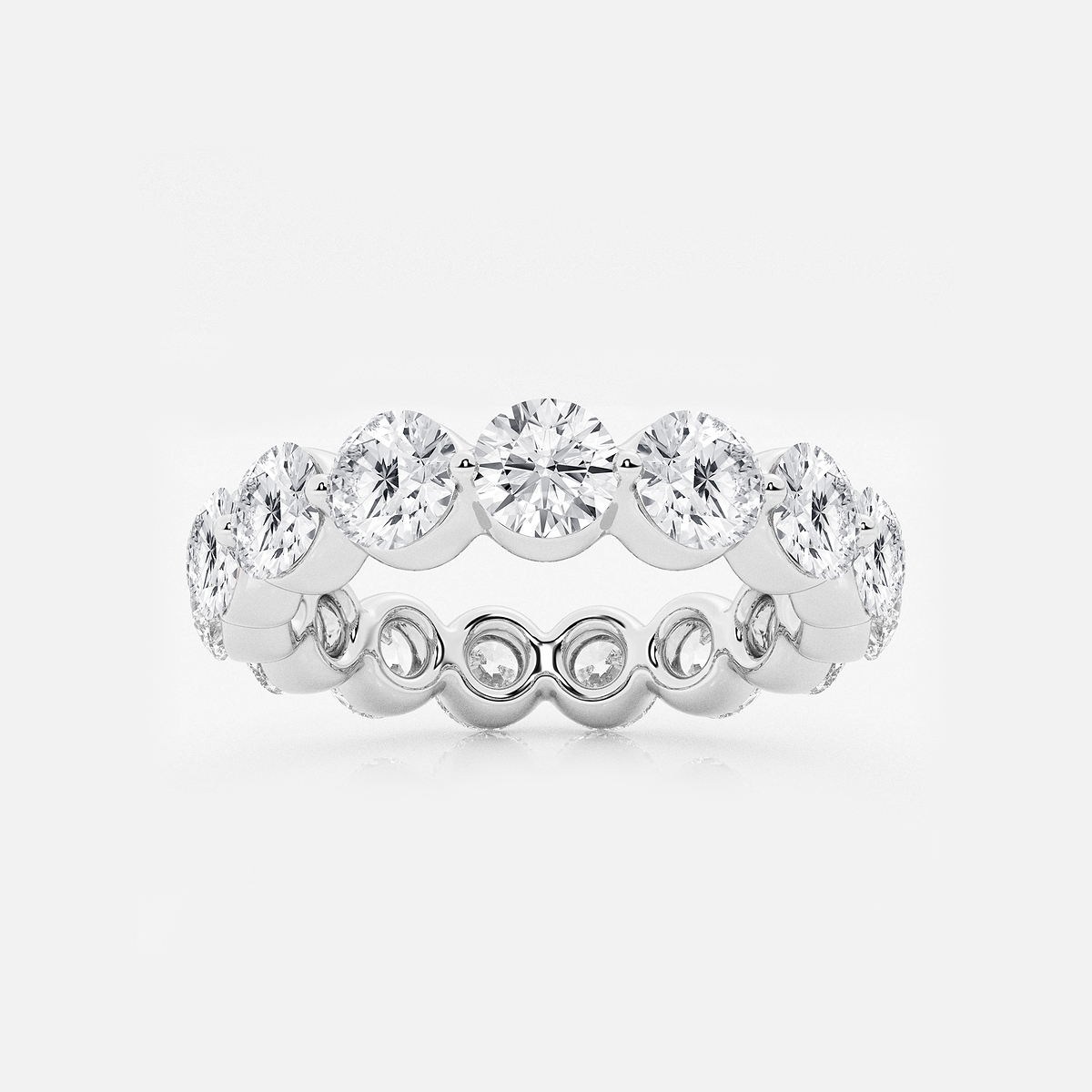 4 ctw Floating Round Lab Grown Diamond Eternity Band - 4.2mm Width