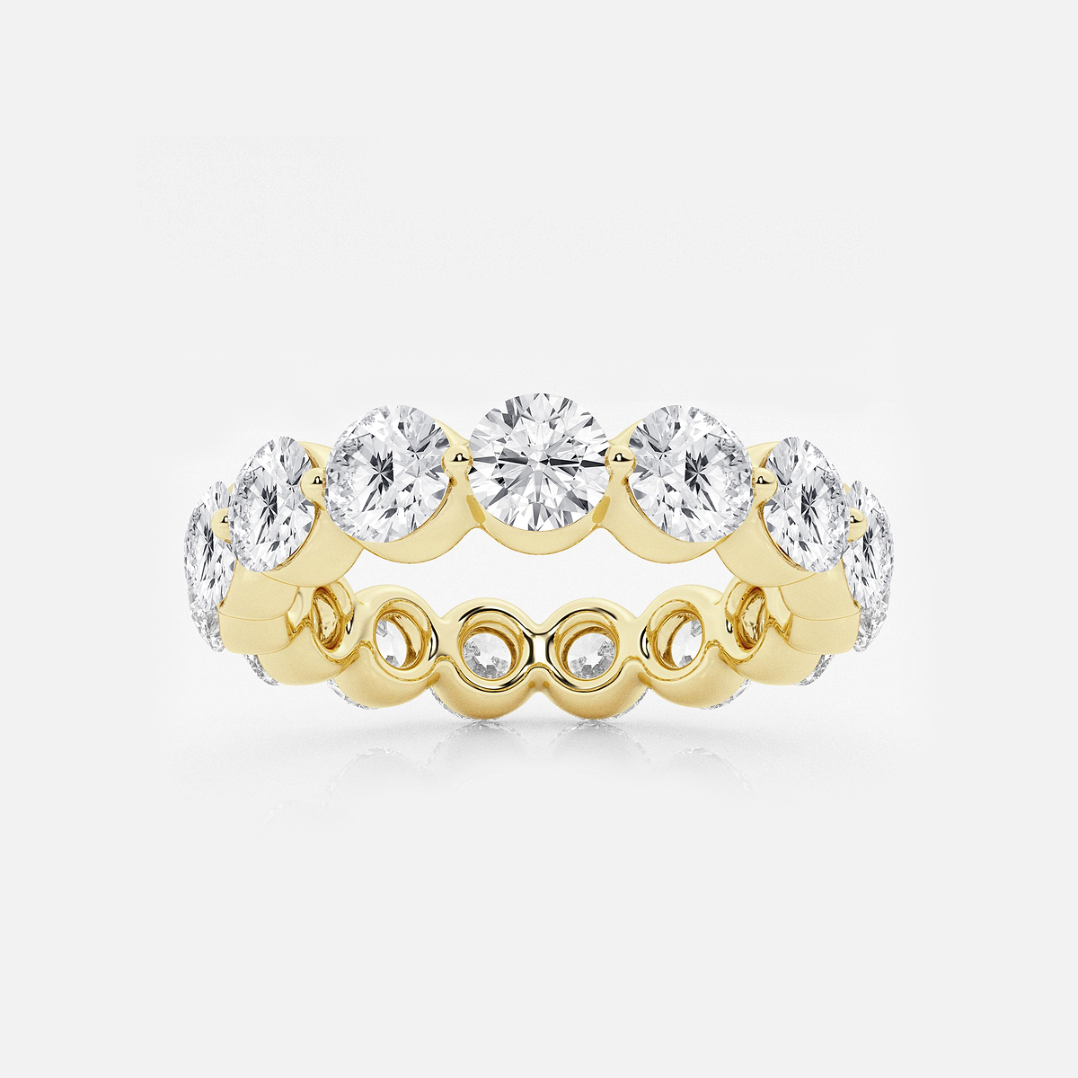 4 ctw Floating Round Lab Grown Diamond Eternity Band - 4.2mm Width
