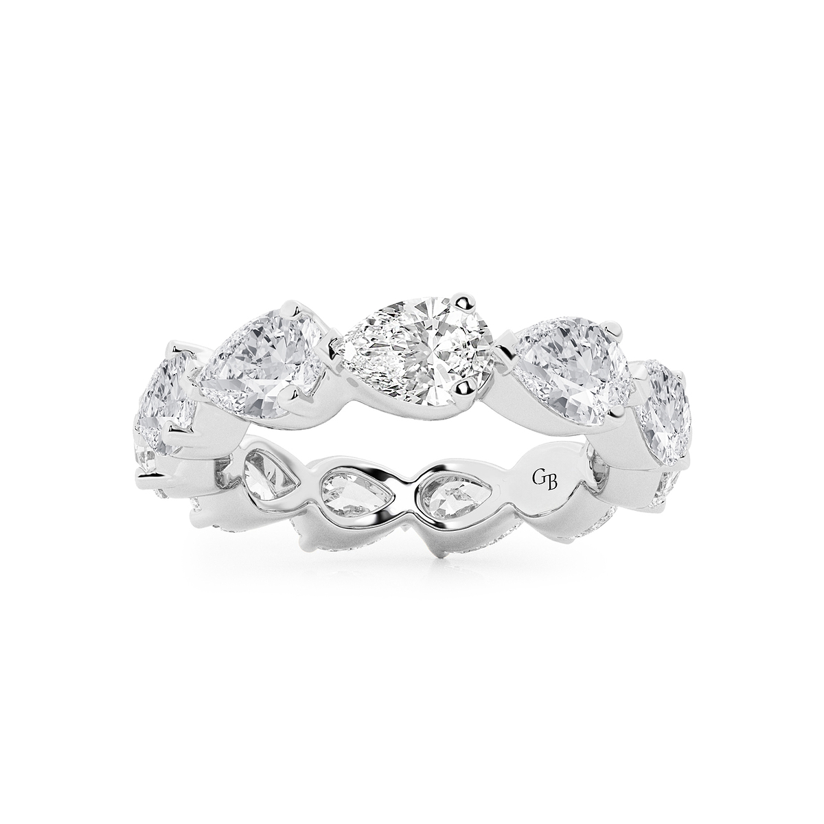 4 ctw Floating Pear Lab Grown Diamond Eternity Band - 3.84mm Width