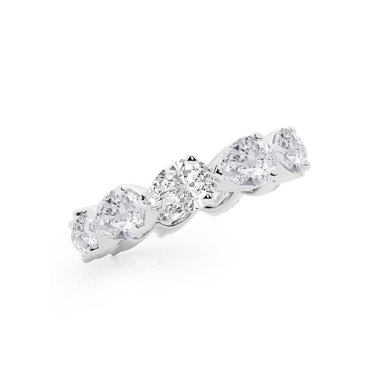 Additional Image 1 for  4 ctw Floating Pear Lab Grown Diamond Eternity Band - 3.84mm Width