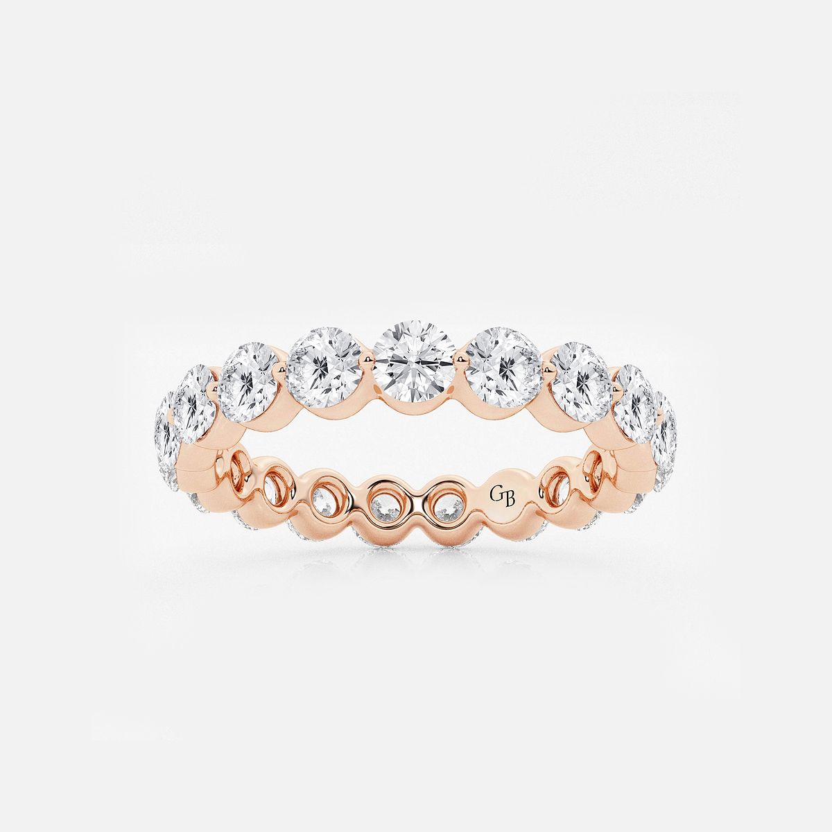 2 ctw Floating Round Lab Grown Diamond Eternity Band - 3mm Width