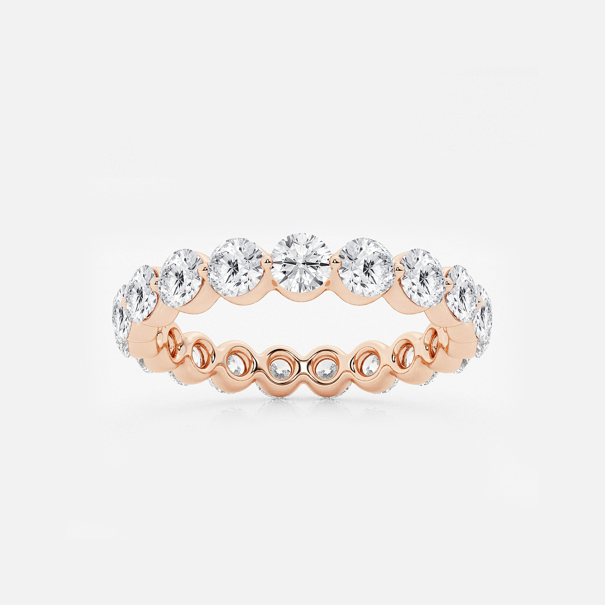 2 ctw Floating Round Lab Grown Diamond Eternity Band - 3mm Width