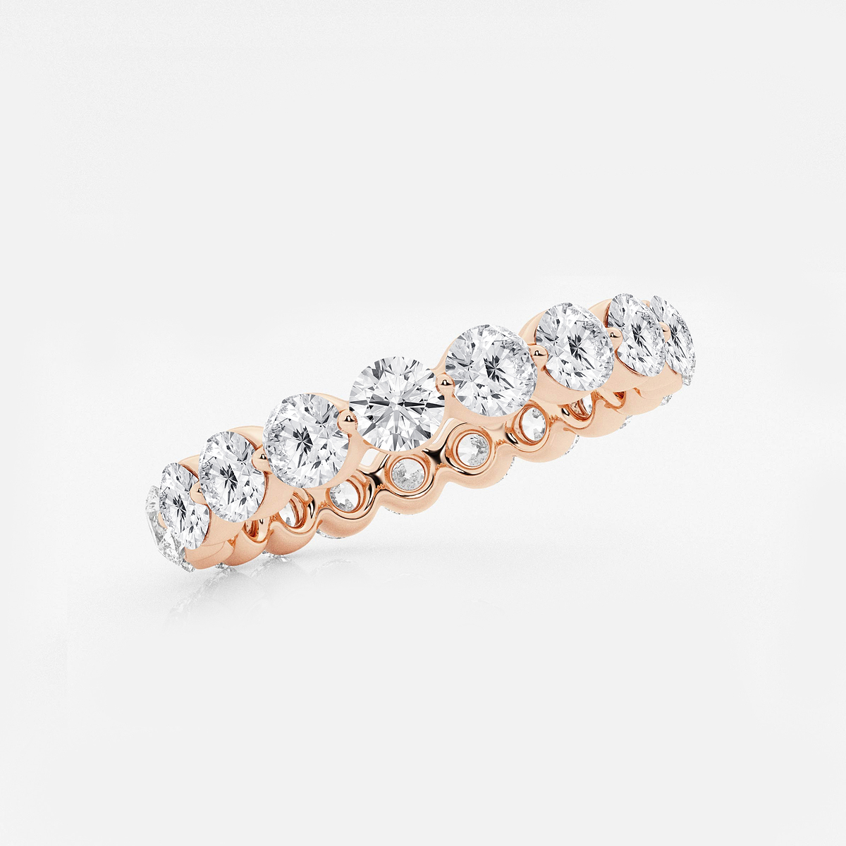 Additional Image 1 for  2 ctw Floating Round Lab Grown Diamond Eternity Band - 3mm Width