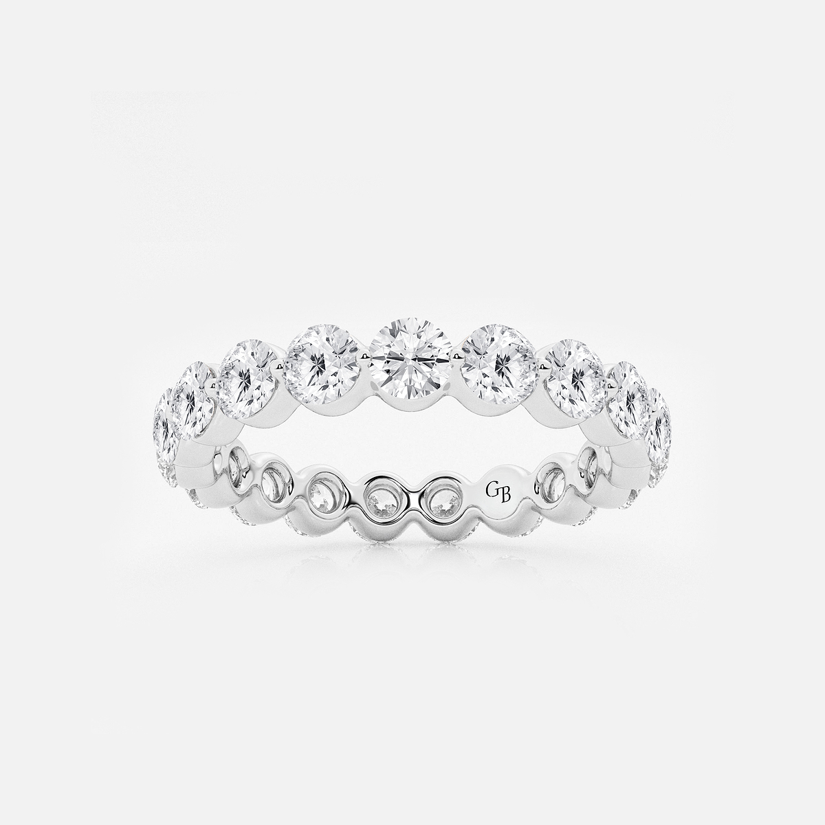 2 ctw Floating Round Lab Grown Diamond Eternity Band - 3mm Width