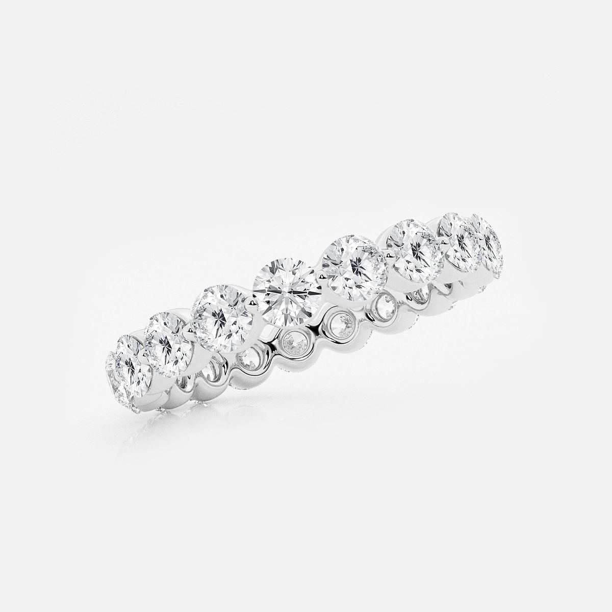 2 ctw Floating Round Lab Grown Diamond Eternity Band - 3mm Width