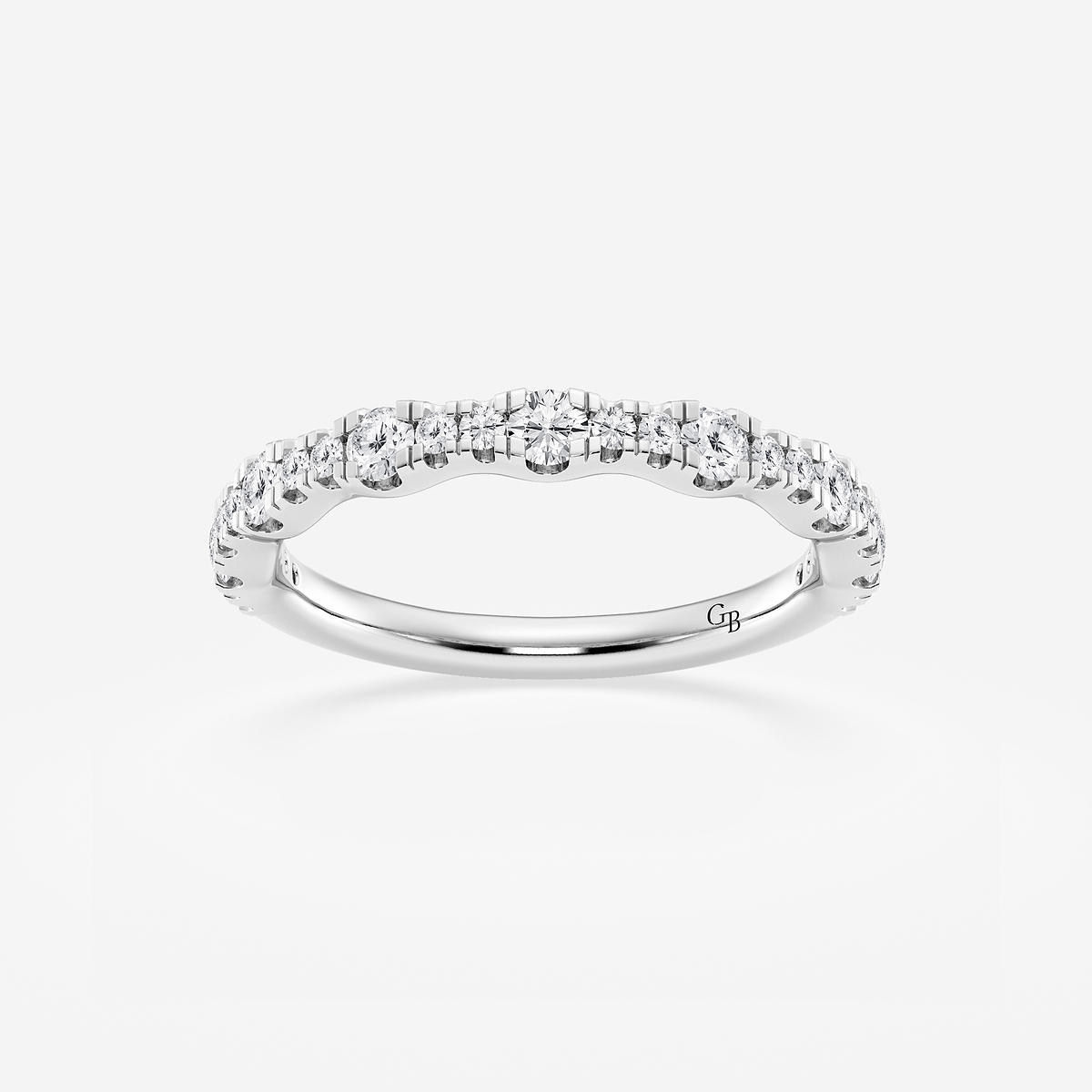 3/4 ctw Round Lab Grown Diamond Prong Set Wedding Band