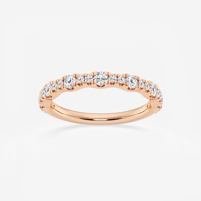2 1/2 ctw Oval Lab Grown Diamond Station Engagement Ring 14K Rose Gold, D, VVS
