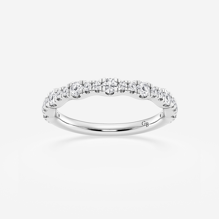 2 1/2 ctw Oval Lab Grown Diamond Station Engagement Ring 14K White Gold, E, VS1