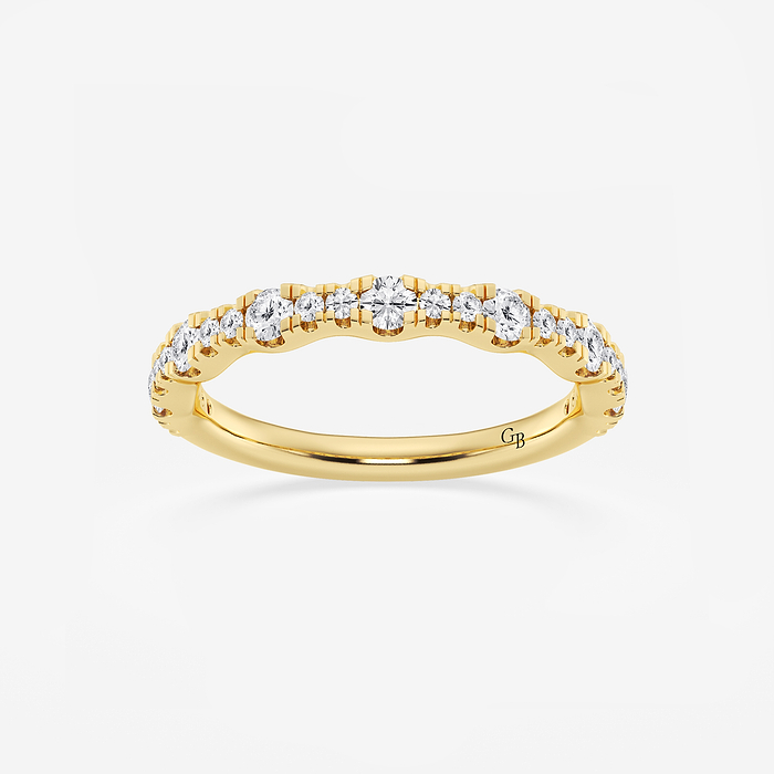 2 1/2 ctw Round Lab Grown Diamond Station Engagement Ring 14K Yellow Gold, FG, VS2+