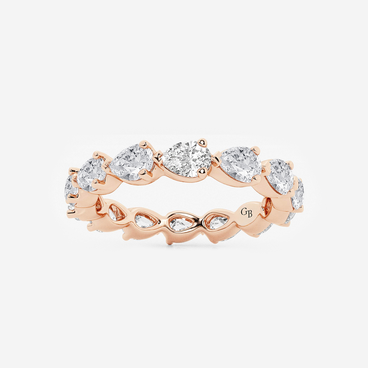 2 ctw Floating Pear Lab Grown Diamond Eternity Band - 2.8mm Width