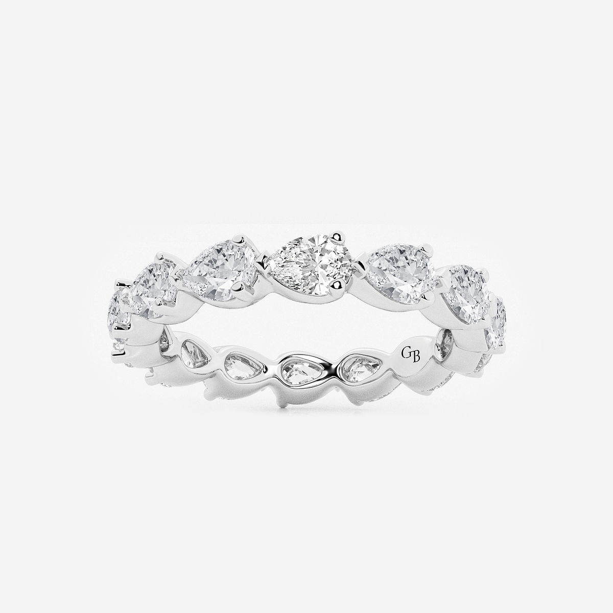 2 ctw Floating Pear Lab Grown Diamond Eternity Band - 2.8mm Width