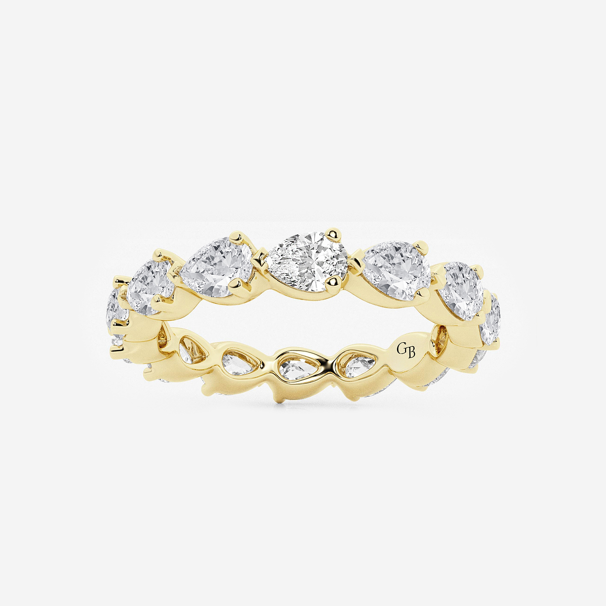 2 ctw Floating Pear Lab Grown Diamond Eternity Band - 2.8mm Width