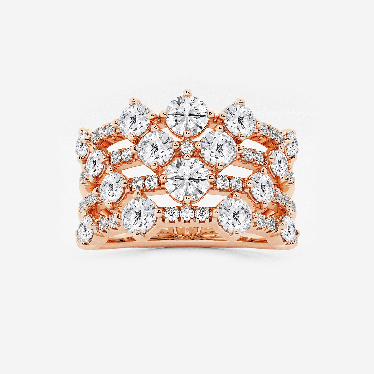 2 ctw Round Lab Grown Diamond Multi Row Band