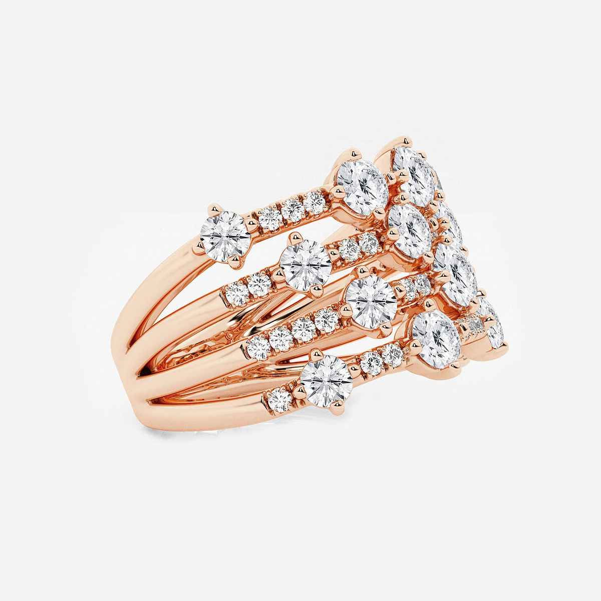 Additional Image 1 for  2 ctw Round Lab Grown Diamond Multi Row Band
