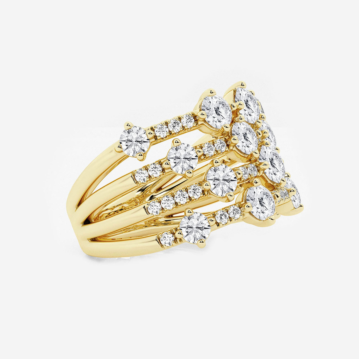 Additional Image 1 for  2 ctw Round Lab Grown Diamond Multi Row Band