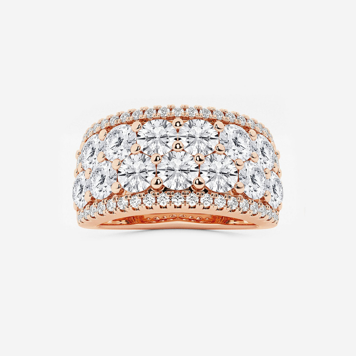3 ctw Round Lab Grown Diamond Multi Row Band