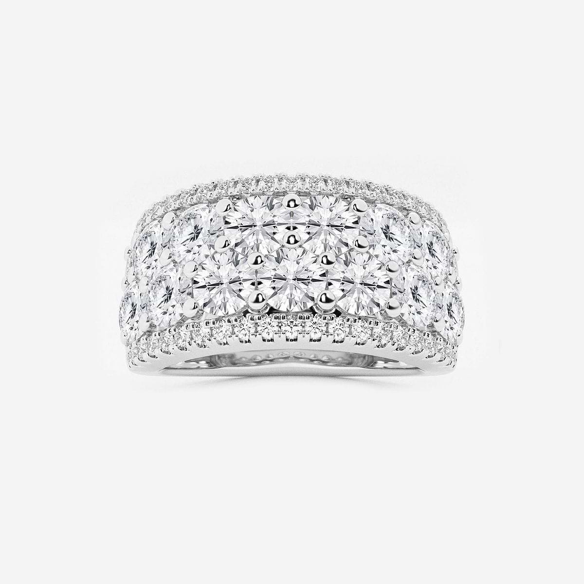 3 ctw Round Lab Grown Diamond Multi Row Fashion Band