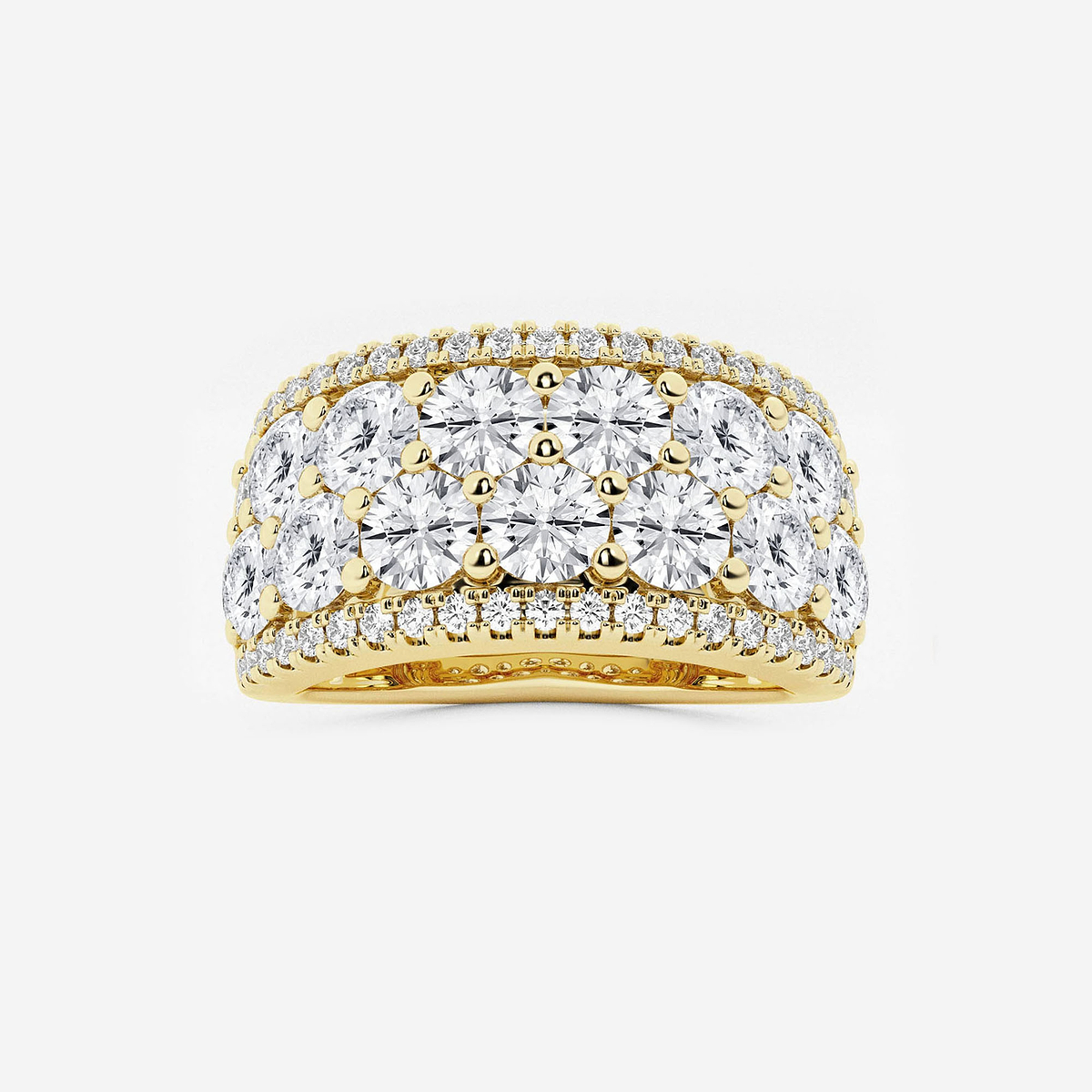 3 ctw Round Lab Grown Diamond Multi Row Band