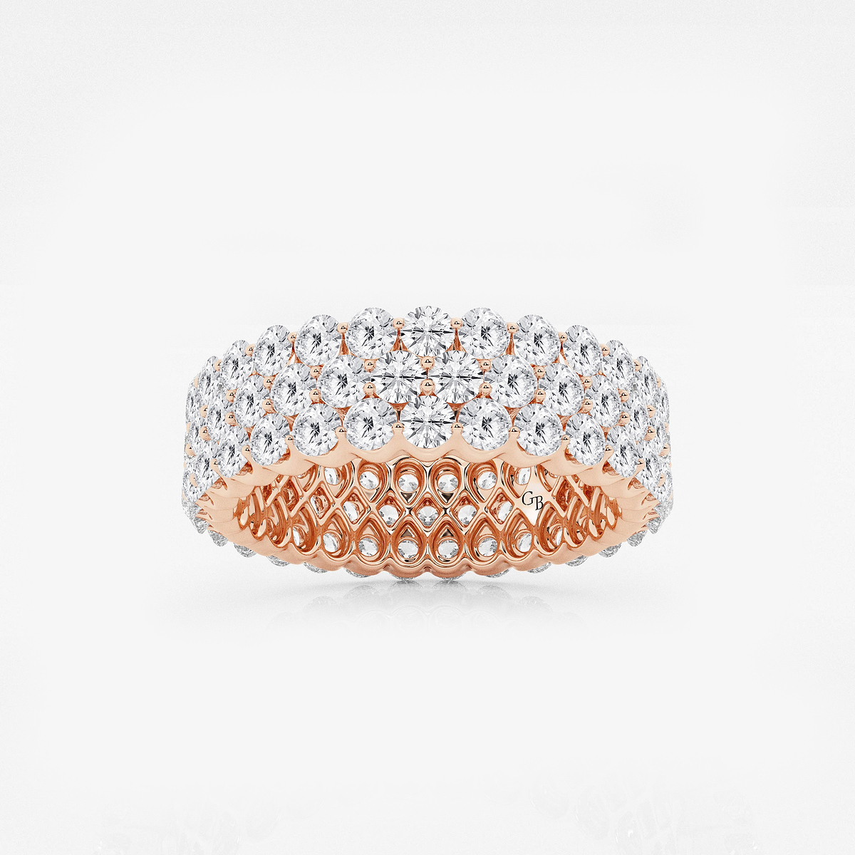 3 ctw Multi Row Round Lab Grown Diamond Eternity Band - 6mm Width