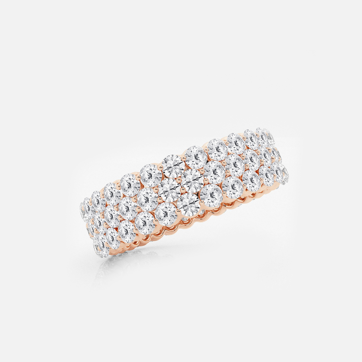 Additional Image 1 for  3 ctw Multi Row Round Lab Grown Diamond Eternity Band - 6mm Width