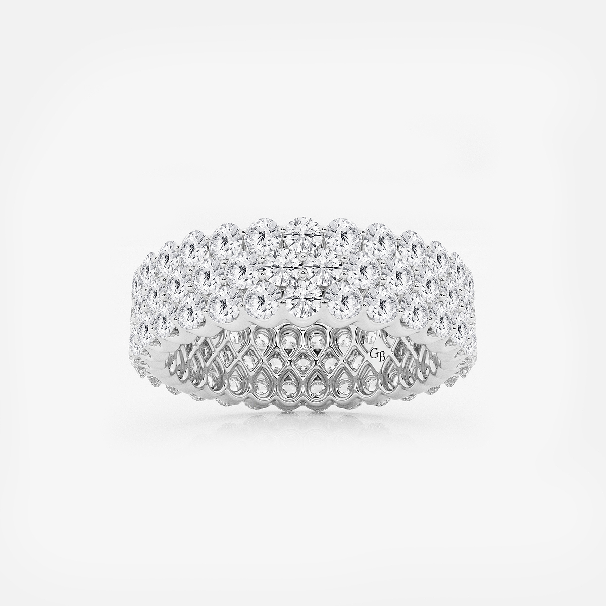 3 ctw Multi Row Round Lab Grown Diamond Eternity Band - 6mm Width